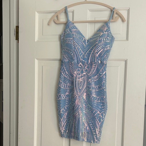 Windsor Blue Sequence Home Coming Dress - Picture 1 of 3